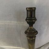 Pair of candlesticks in bronze and brass 18th century Louis XVI era