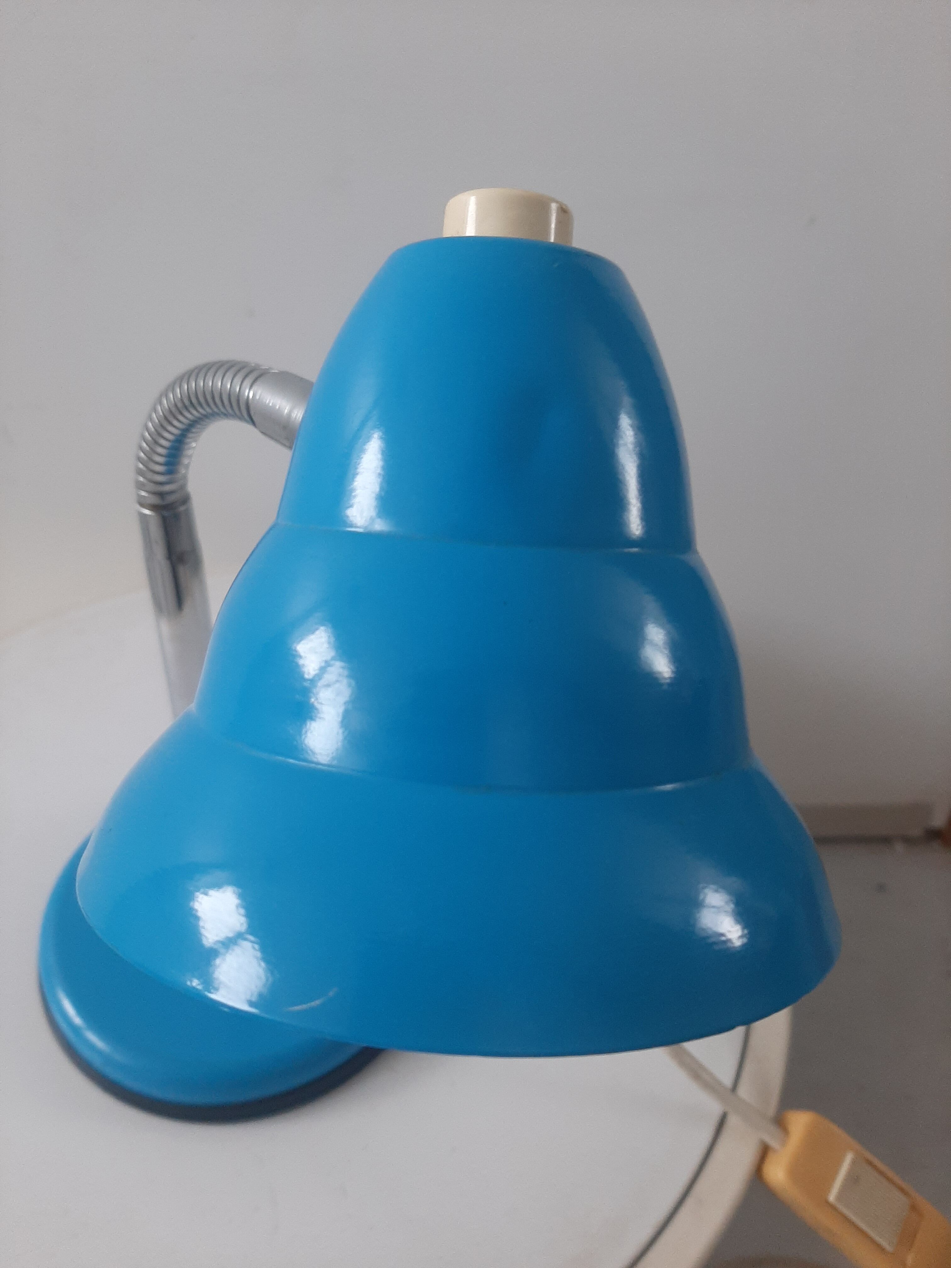 Vintage blue metal table lamp