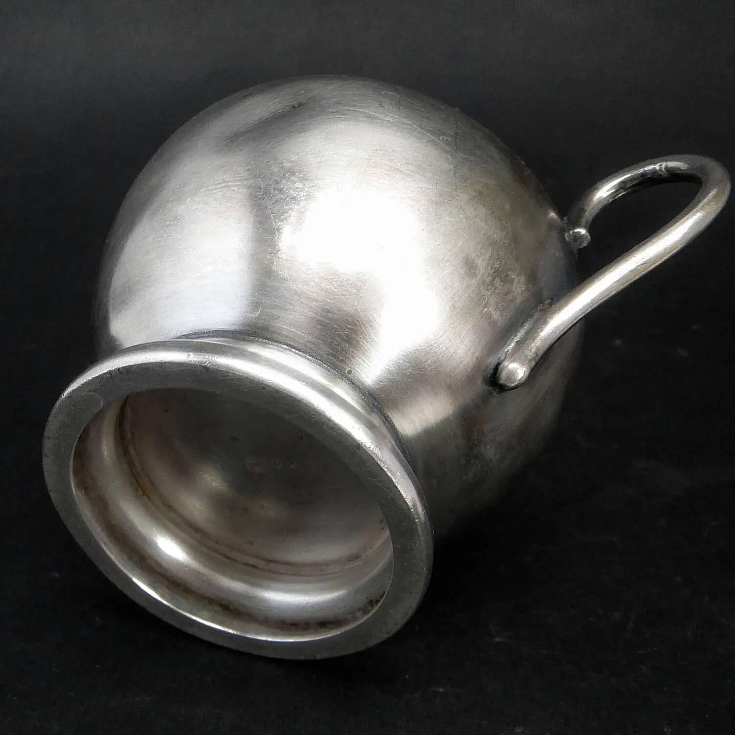 Sucrier Art Déco, en laiton argenté, Pologne, années 1950