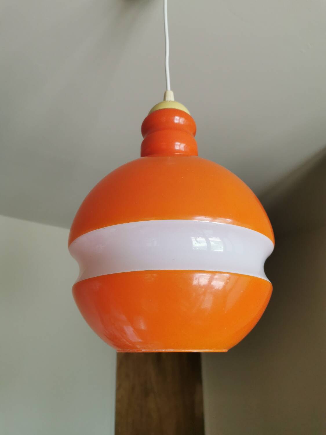 Vintage space age glass pendant light, Peill and Putzler