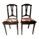 Pair of Hepplewhite neoclassical style chairs, relooked in black lacquer and faux leather.