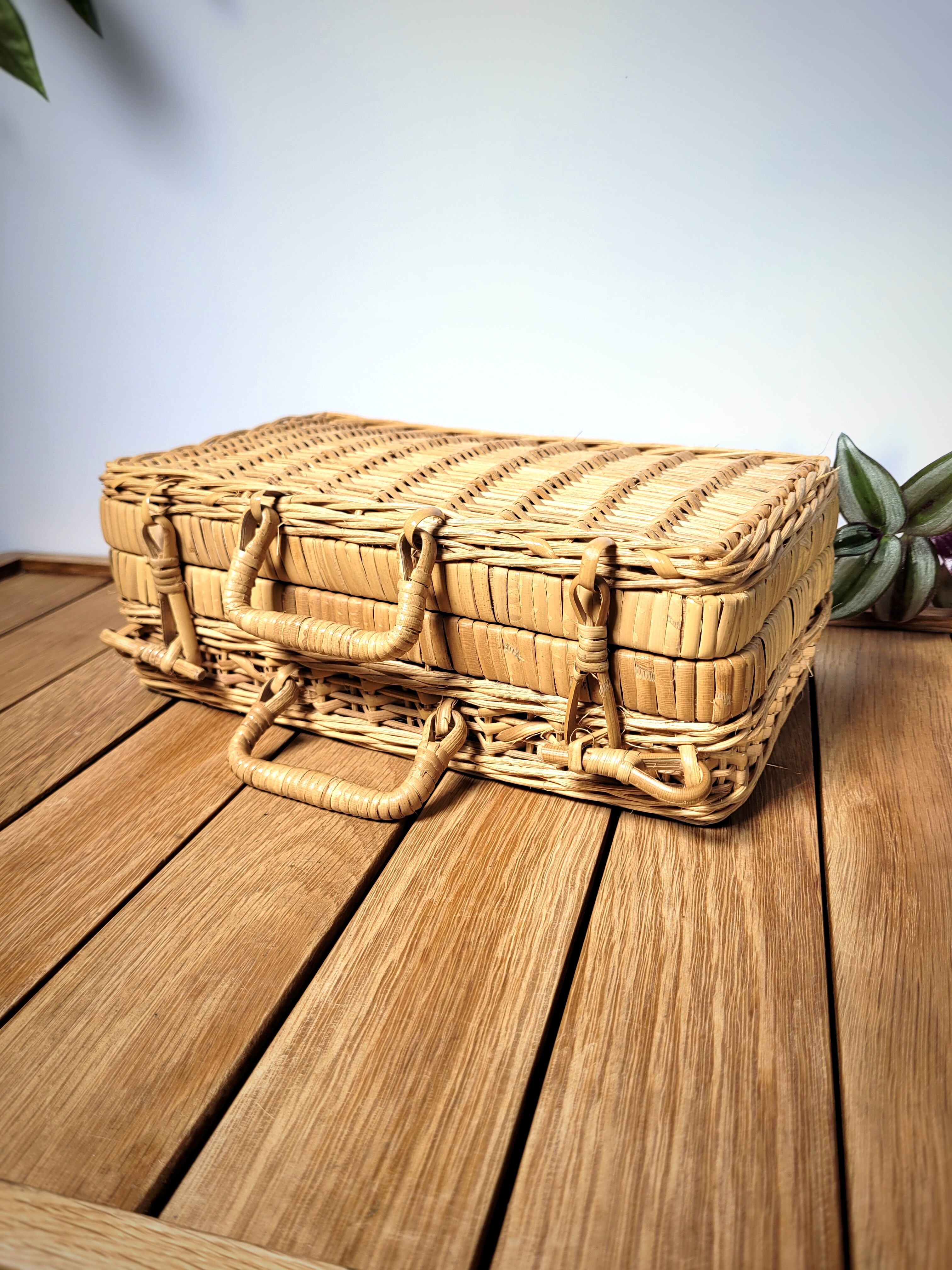 Wicker suitcase 70s