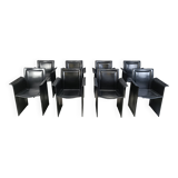 Vintage dining chairs by made in italy, 1970s - set of 8