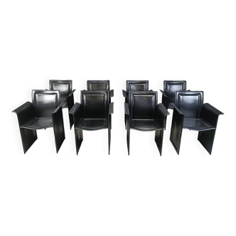 Chaises de salle à manger vintage fabriquées en Italie, années 1970 - lot de 8