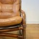 Vintage rattan armchair with leather cushions from 1970