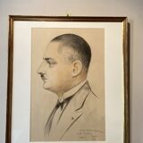 Old painting, portrait of a dandy, signed and dated 1927