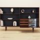Bookcase with bar cabinet, rosewood veneer, Denmark, 1970s