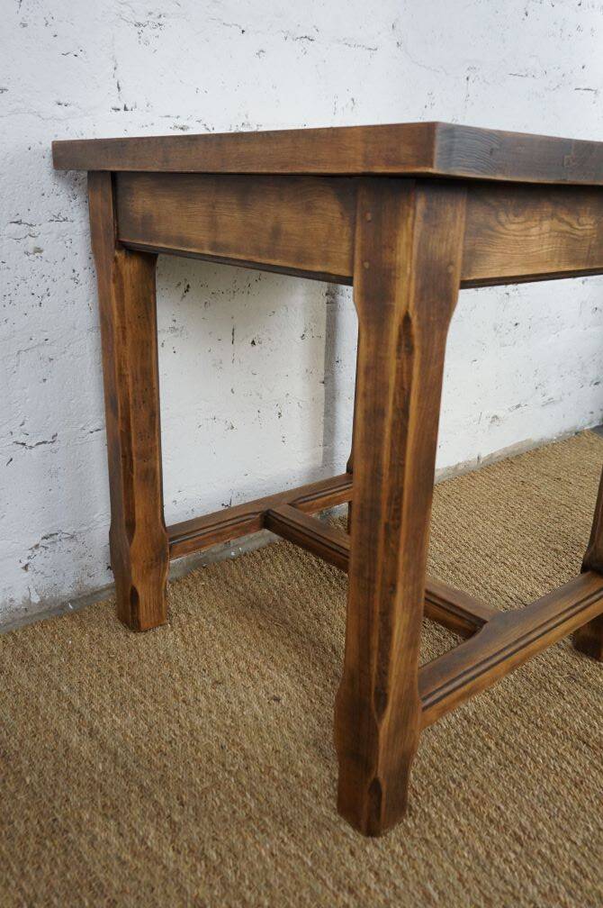 vintage solid oak bistro bar table from the 50s and 60s, restored