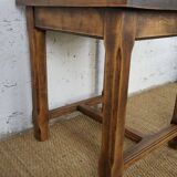 vintage solid oak bistro bar table from the 50s and 60s, restored