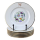 Set of 6 vintage dessert plates Limoges porcelain paradise bird