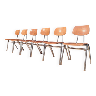 Set of six KN-38 chairs designed by Karl Nothhelfer for VS Möbel, Germany,