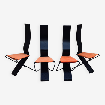 Série de chaises design italien, années 1980 de pietro arosio