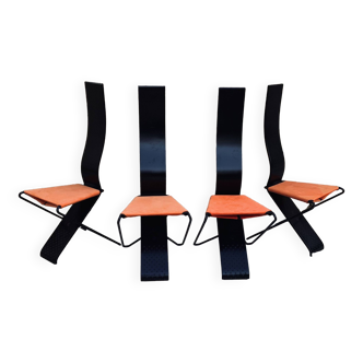 Série de chaises design italien, années 1980 de pietro arosio