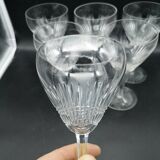 Series of 6 Saint Louis crystal water glasses coli model size 422
