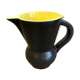 Digoin Sarreguemines vintage black lead ceramic pitcher 60s