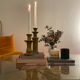 Tamegroute candlestick candlestick ocher yellow enamelled ceramic M H25cm