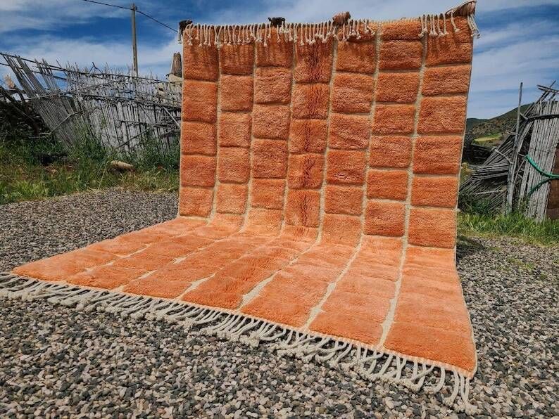 Mrirt Moroccan rug orange terracotta 300x250 cm – geometric pattern