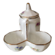 Mustard pot in floral porcelain