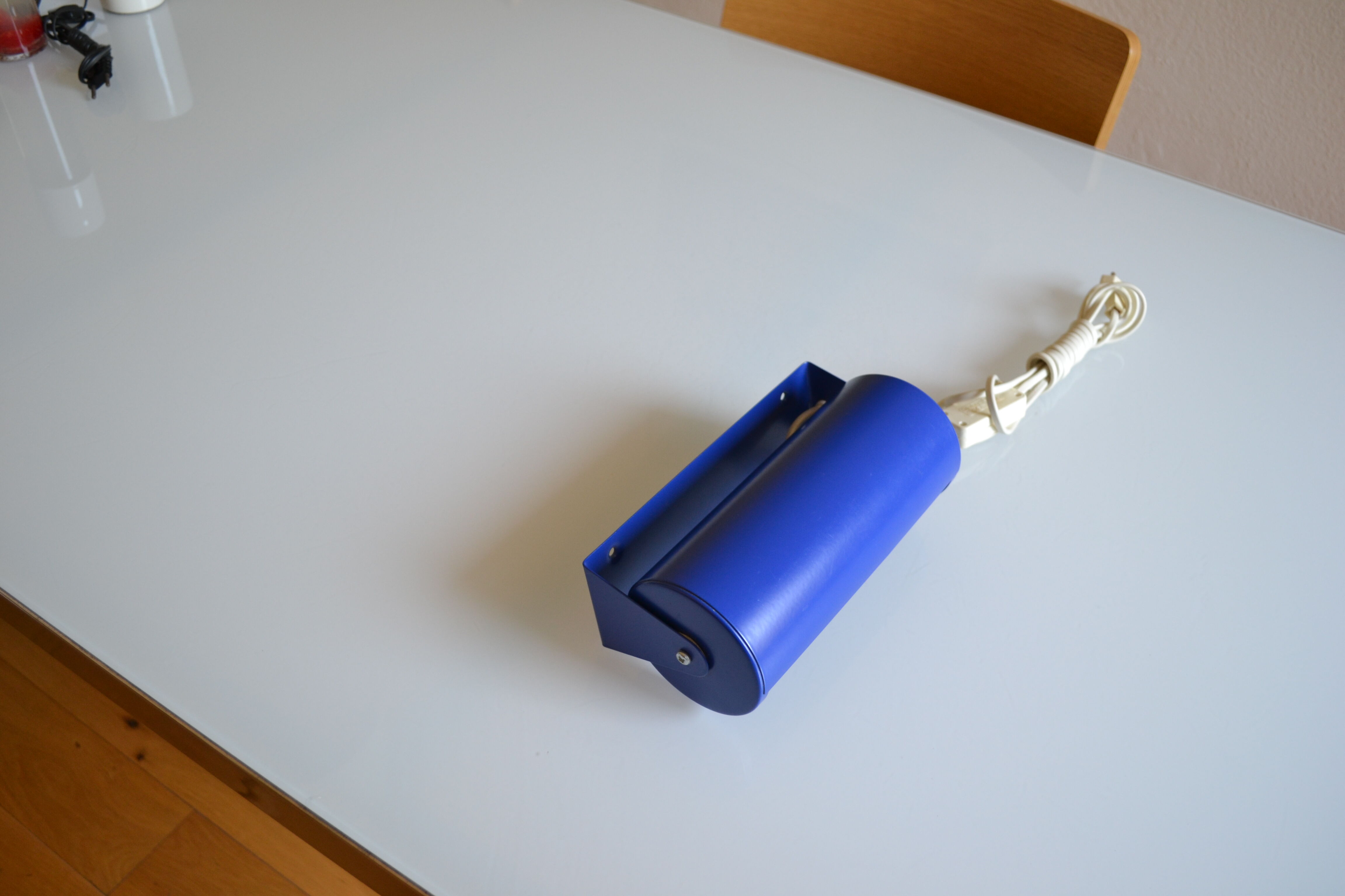 Tubular wall lamp vintage ikea years 80 blue