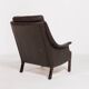 Fauteuil danois en cuir marron, 1960