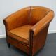 Vintage club chair in cognac-coloured leather Netherlands