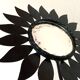 Black metal flower mirror 60s 30x51cm