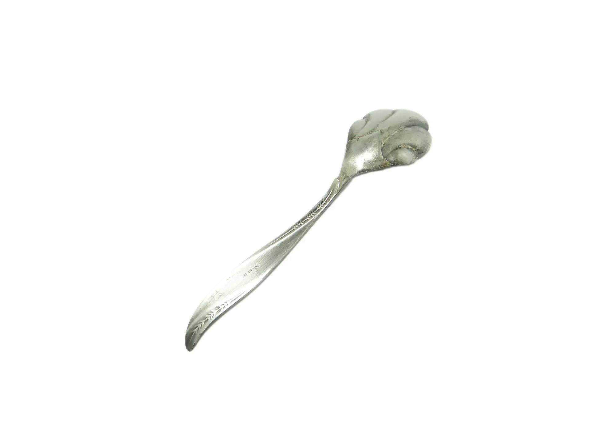 Sugar spoon, modernism, silver-plated brass, HEFRA, Poland, 1960s.