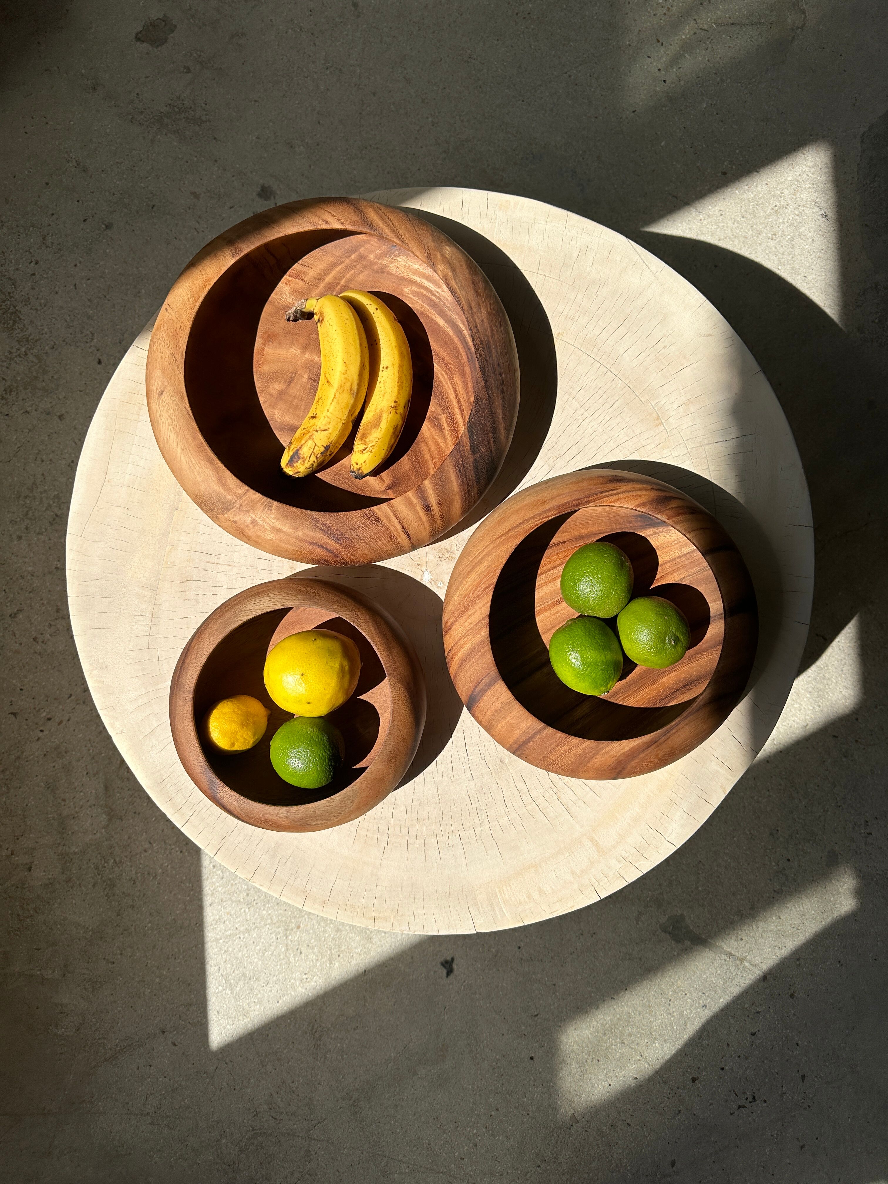 Bowl or monoxyl teak cut d:25.5