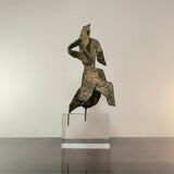 Statuette futuristica 24 in bronze by Lorena Berg, anni '20