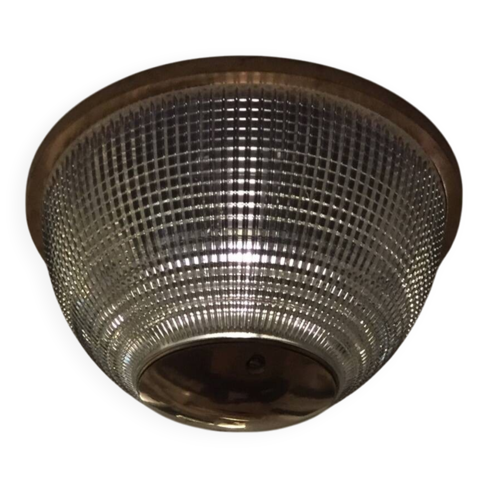 Gold holophane wall light