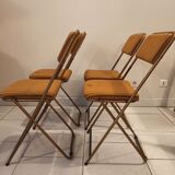 Foldable Lafuma chairs striped fabric and golden base