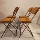 Chaises Lafuma pliables tissu rayé et piétement doré