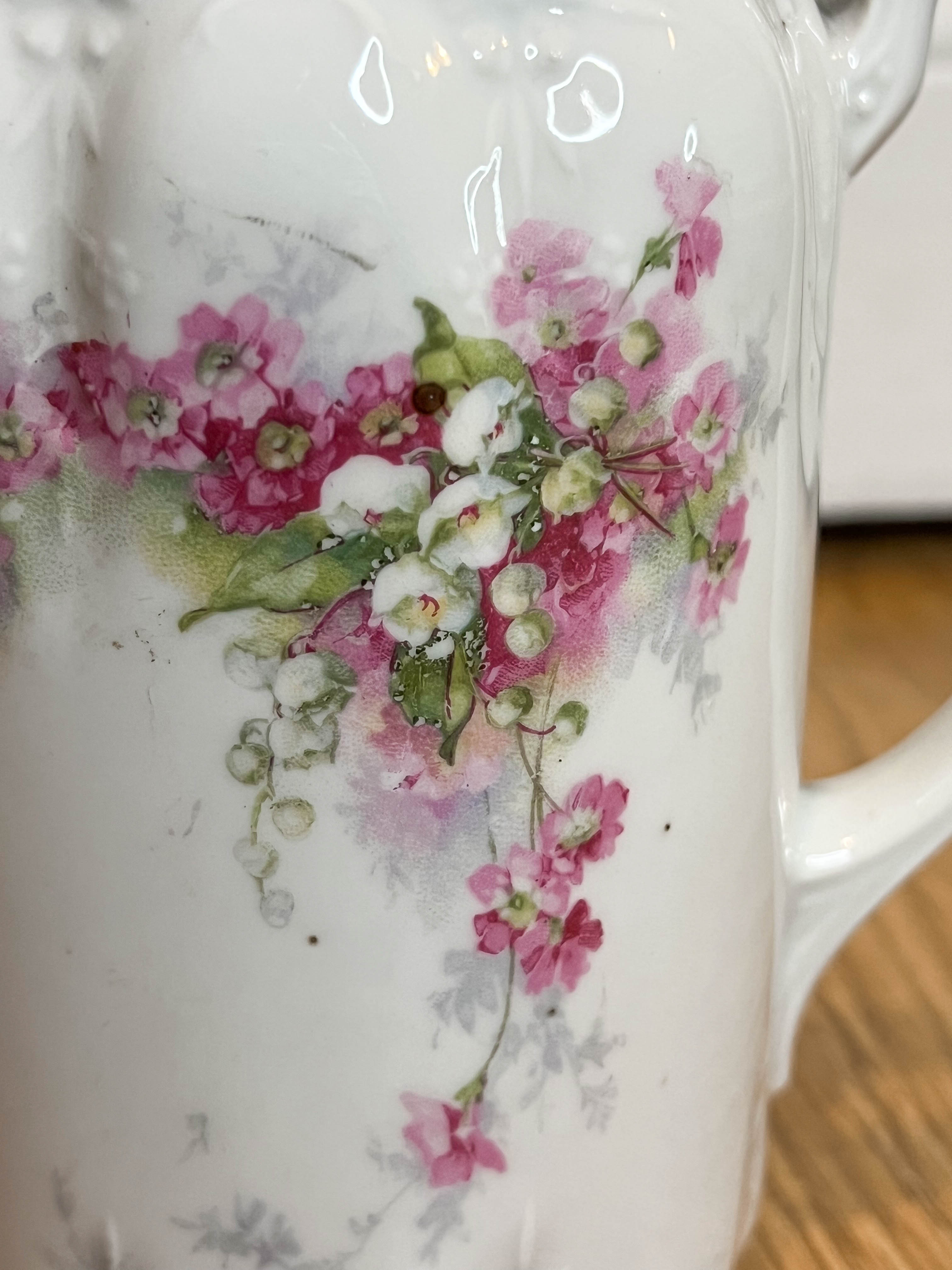 Painted ceramic water decanter