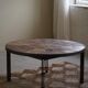 Modern Danish coffee table in steel and ceramic tiles by Sallingboe from the 1970s.