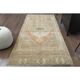 Vintage Turkish Oushak Handmade Wool Cotton Orange Runner Rug 129x290