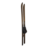 Pair of vintage wooden skis