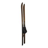 Pair of vintage wooden skis