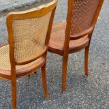 2 Louis XV style caned chairs in solid wood