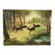 Clearing with five deer, oil on canvas signed F Hari Fourchon