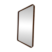 Miroir Jacques Adnet gainé de cuir cognac