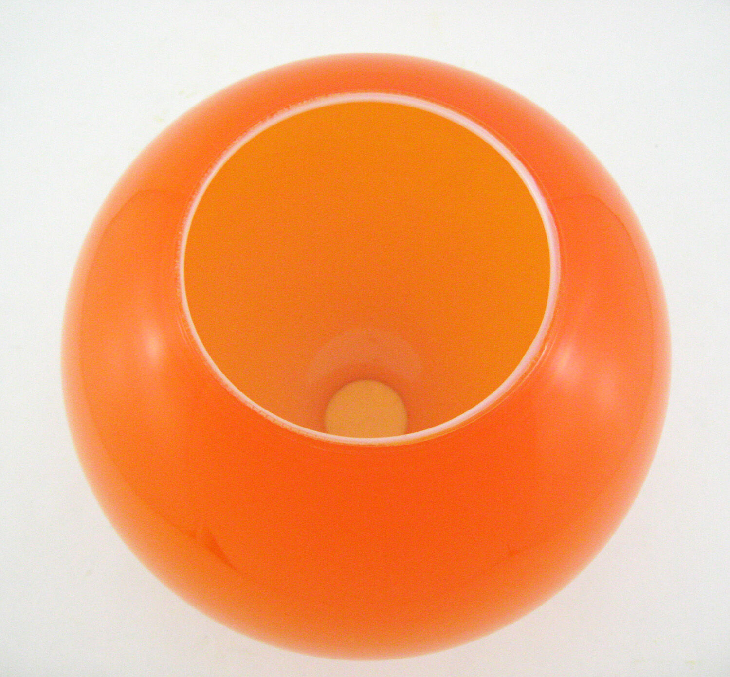 Orange opalin glass globe suspension - vintage 70s