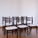 6 Scandinavian chairs skaï white
