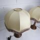 Pair of 1930s Art Deco bedside lamps with fringes, solid wood legs 52cm