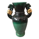 Vase in light green and dark ceramic and golden years 1950