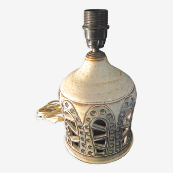 Pied de lampe en ceramique émaillée signée vieux moulin vallauris