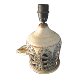 Enamelled ceramic lamp signed vieux moulin vallauris