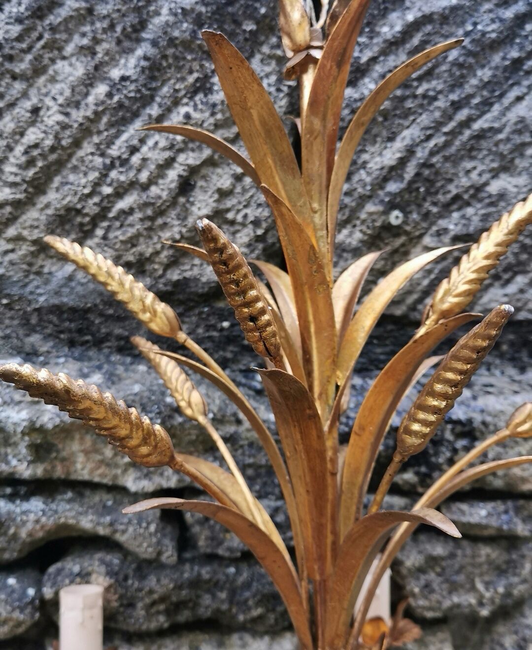 Nice chandelier 60s ears of wheat in 5 branches gilded metal