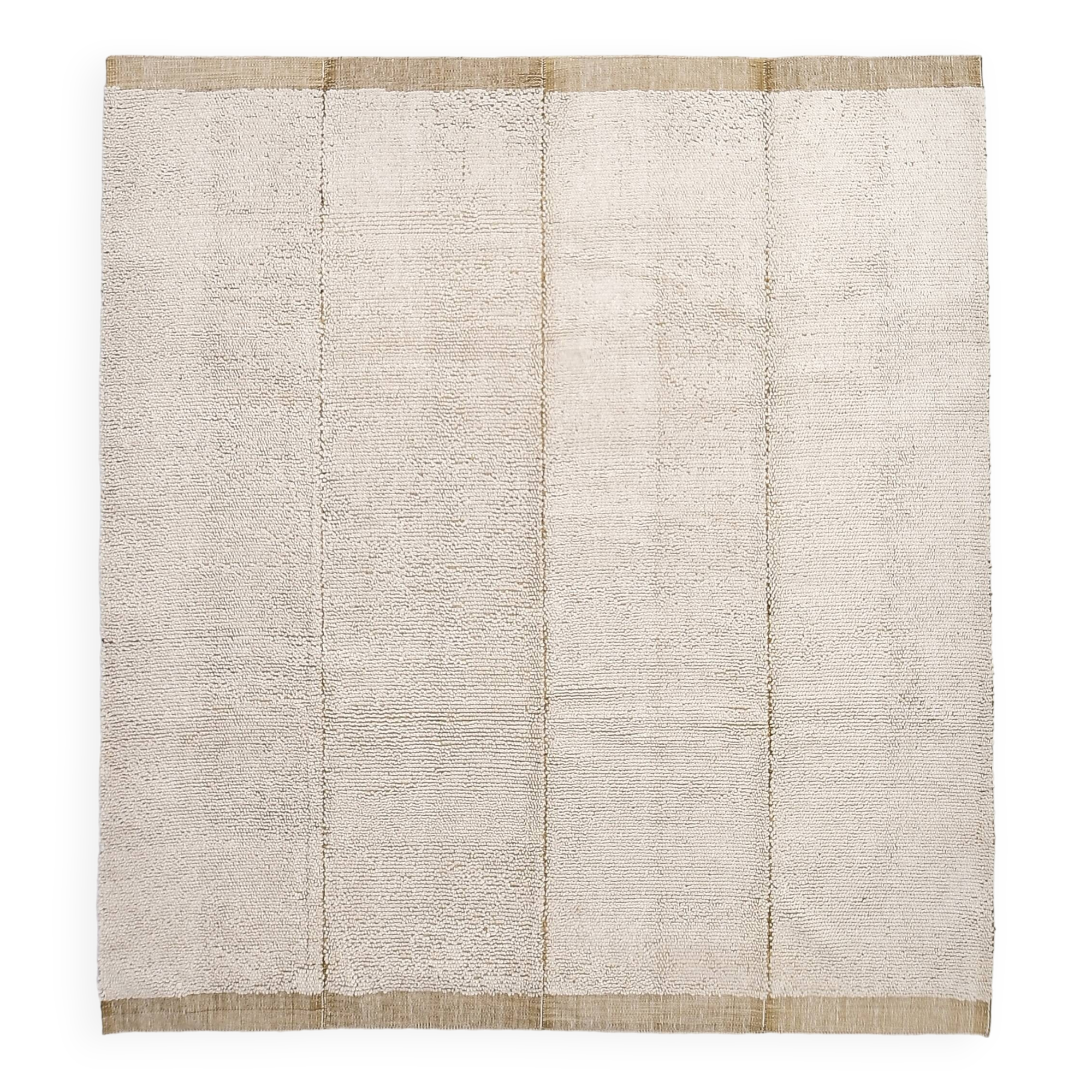 9x10 Mustard Beige Handmade Wool Moroccan Rug, 278x298Cm