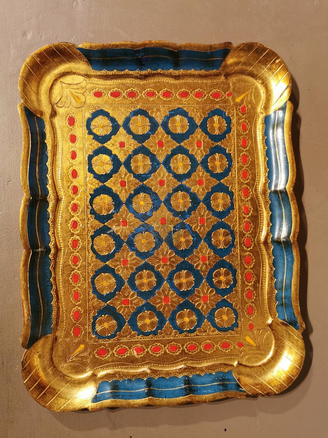 Trio of vintage Florentine trays