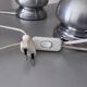 Vintage 1970s Chrome Brushed Metal Bedside Lamps Rewired Space Age